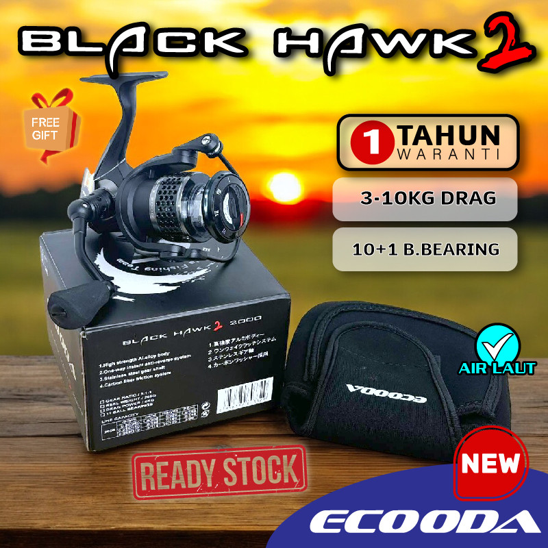 ECOODA BLACK HAWK PREMIUM SPINNING fishing reel Mesin pancing