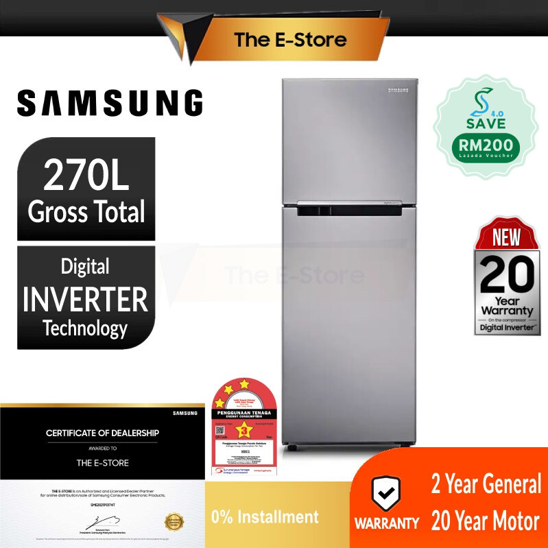 free phissing [SAVE 4.0] Samsung 270L Digital Inverter Twin Door Fridge