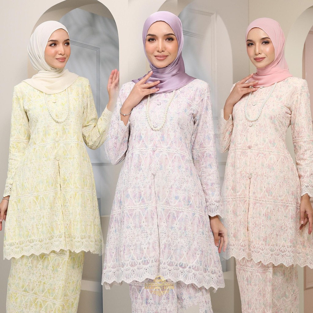 JELITA KURUNG RIAU MODEN | NEW DESIGN COTTON EYELET Sulam Timbul Kain ...