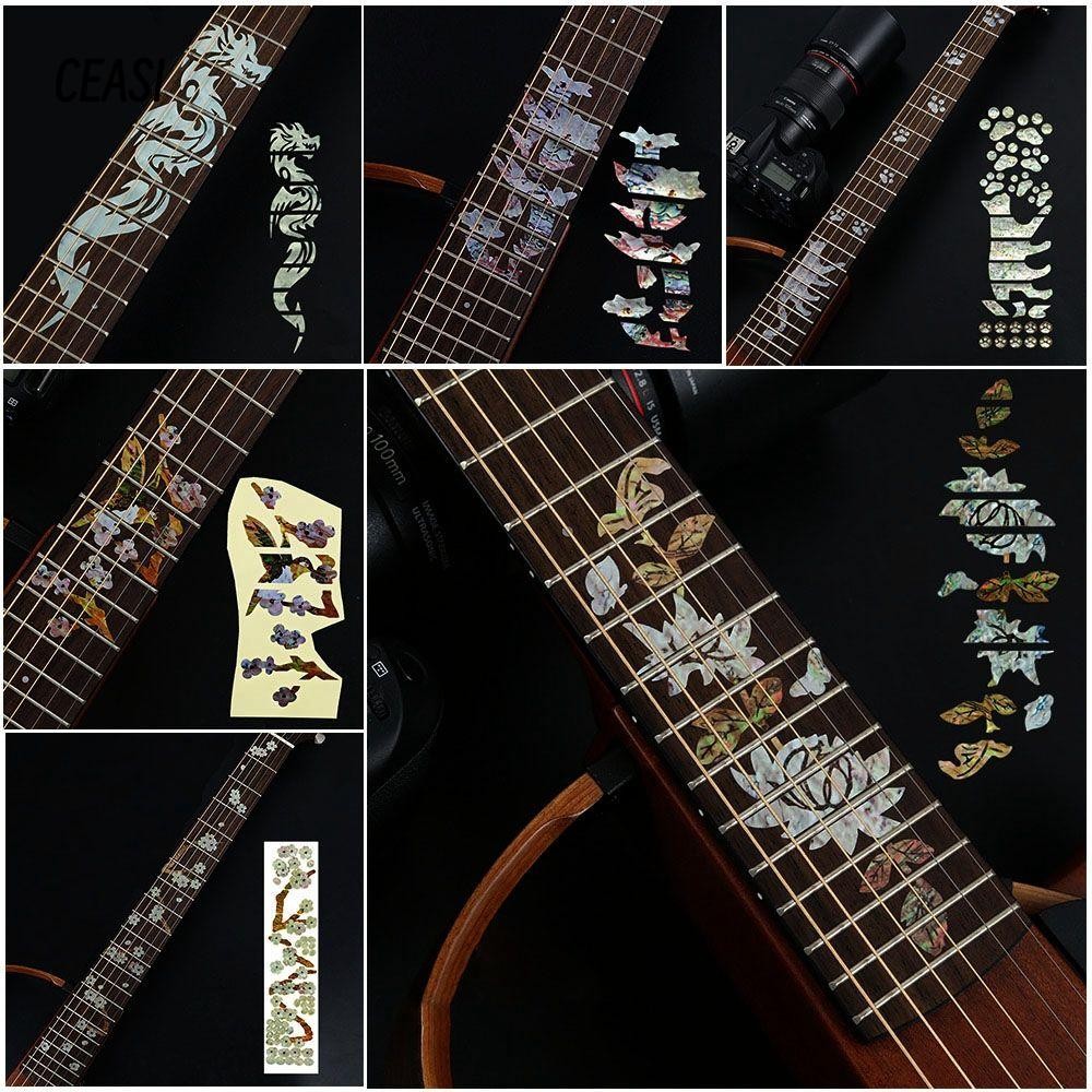 CEASI Ultra Thin Stickers Electric Guitar Parts Beautiful Cross Inlay ...