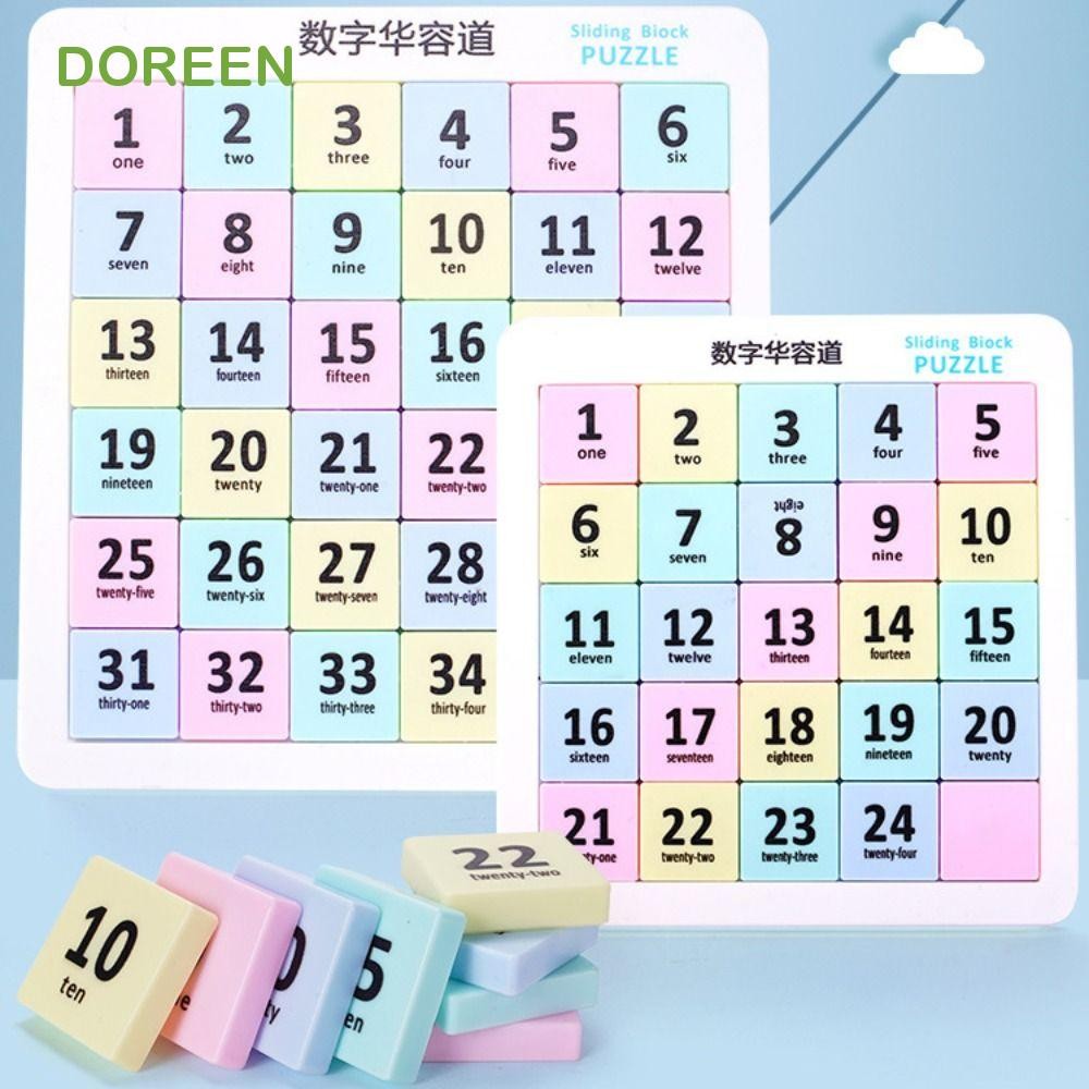 DOREEN Moving Sliding Toy, Magnetic Game Blocks Number Sliding Puzzle ...