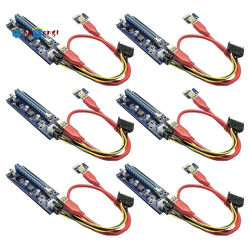 PCIe Dual Chip PCI-E 16X to 1X Powered Riser Adapter Card with USB 3.0 ...