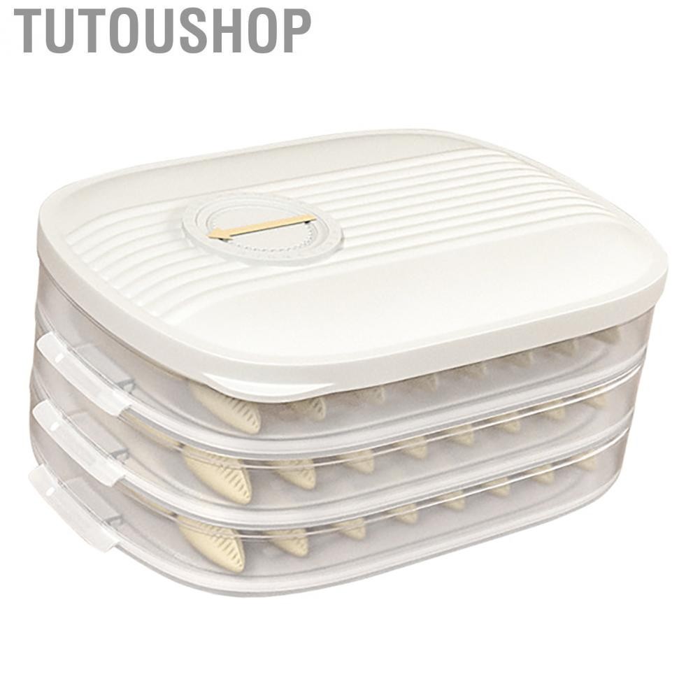 Tutoushop Frozen Dumpling Storage Box 3 Layer Stackable for Wonton ...