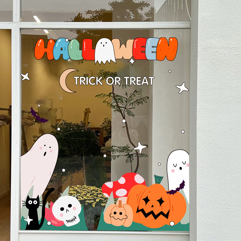 Halloween Shopping Mall Shop Haunted House Bar Window Glass Door