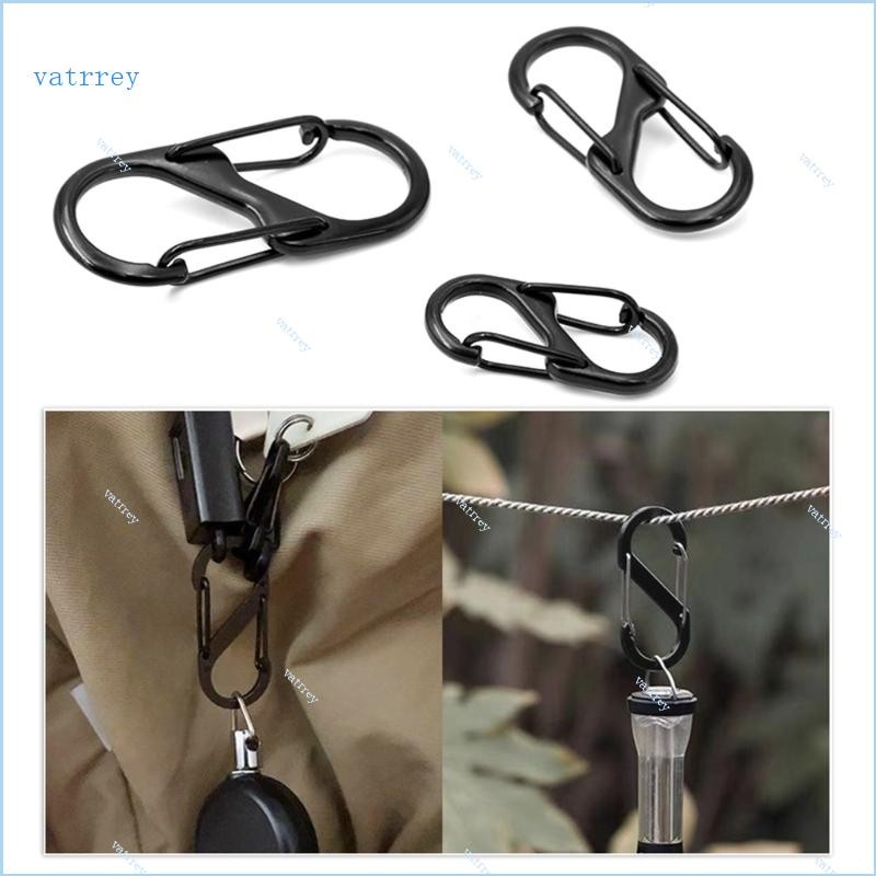 VA 10 Pcs S Shaped Small Carabiner Clips Metal Double Snap Hook Outdoor ...