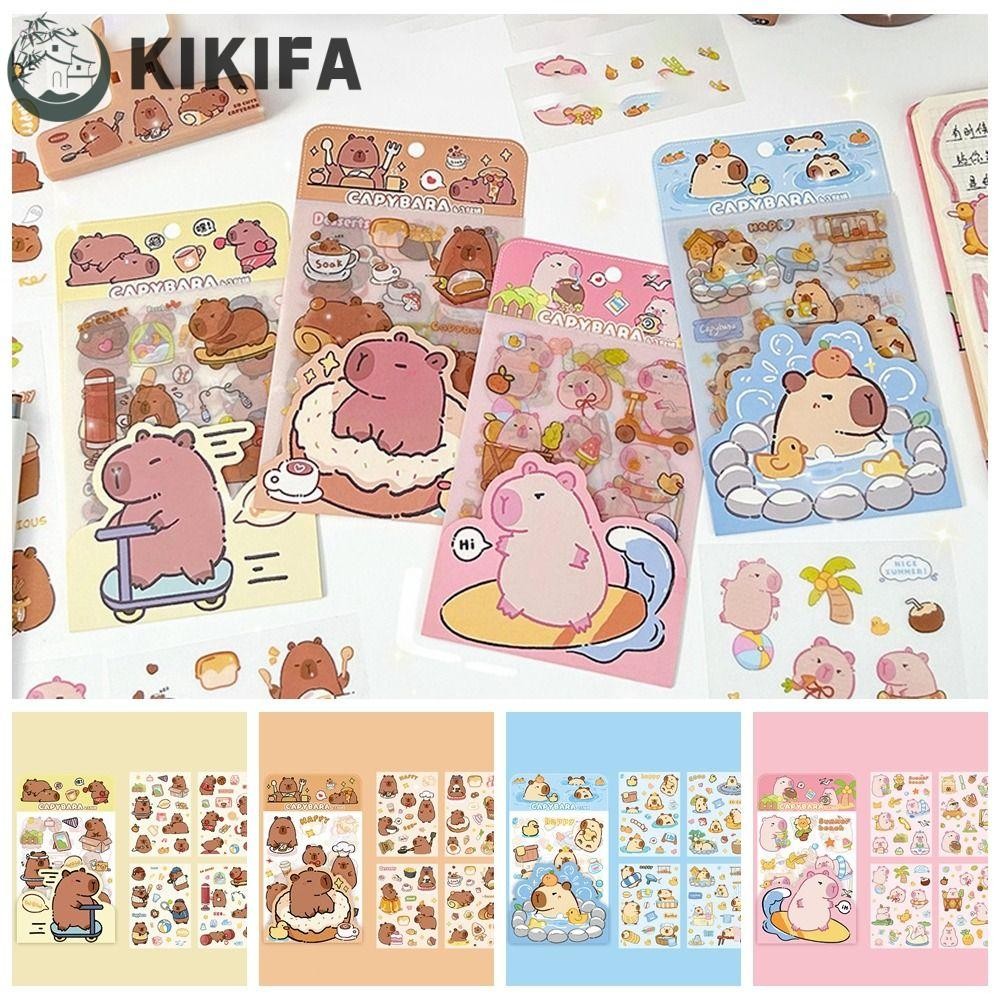 KIKIFA 4 Pcs/bag Cartoon Capybara Sticker, Waterproof Aesthetic ...