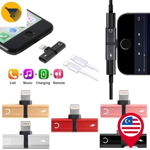 MK2 Dual 2in1 Headphone Audio & Charger Adapter Splitter | Shopee Malaysia