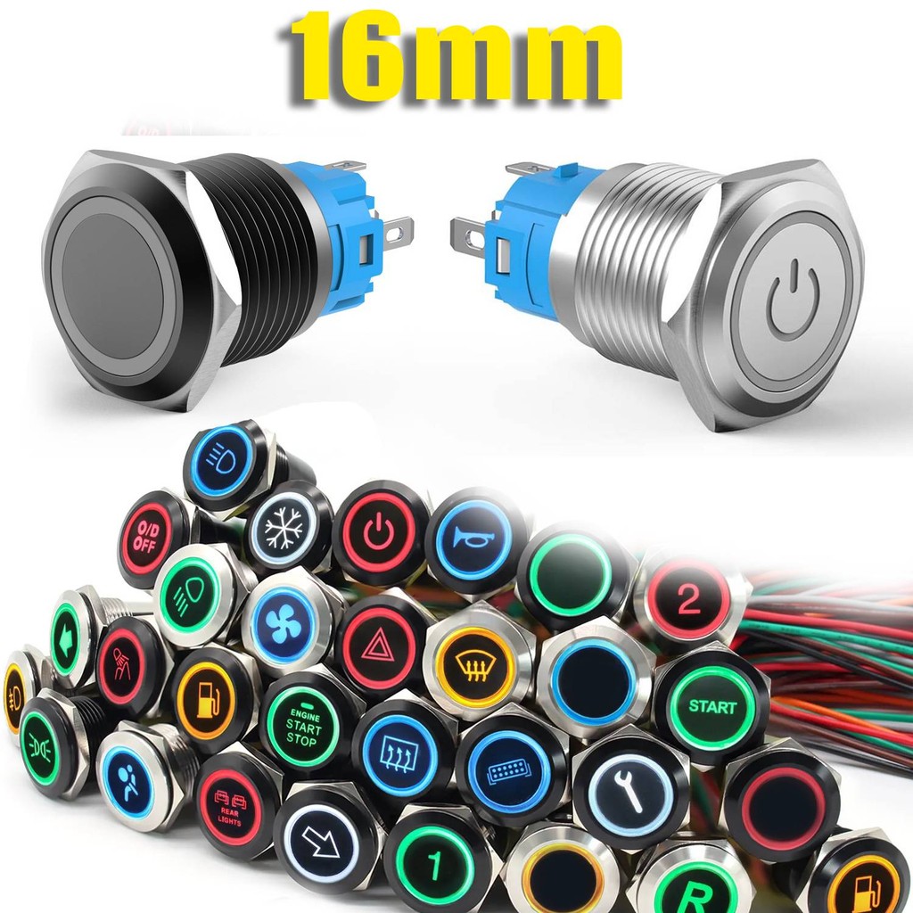 Release Push Button, Status Hold, 16mm Self-Locking Switch, With LED ...