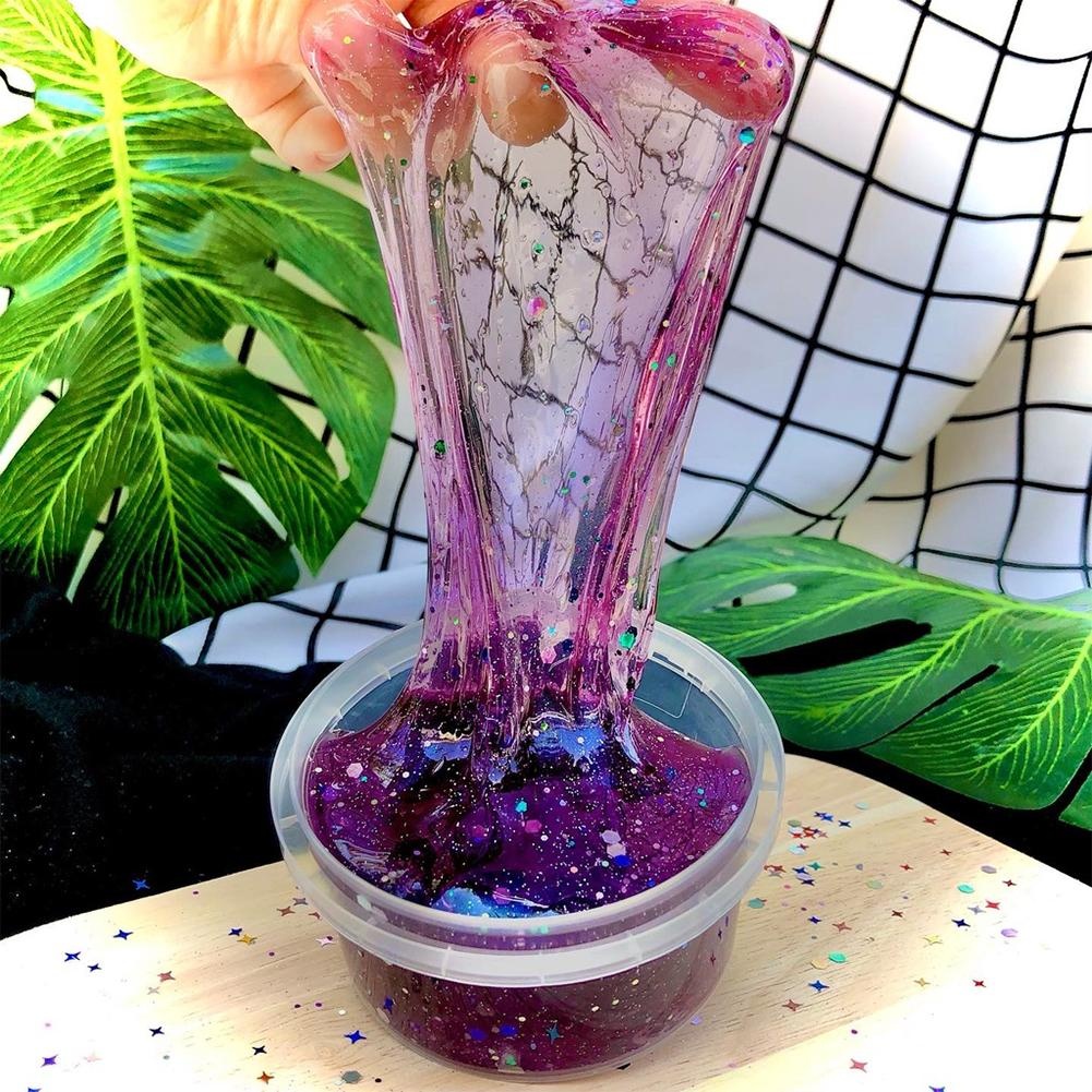 Slime Starry Sky Crystal Mud Set With Bubble Gel, Smooth And Non Sticky ...