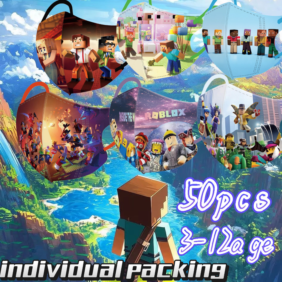Disposable 3-12-year-old 3D Minecraft Masks individually packaged with ...