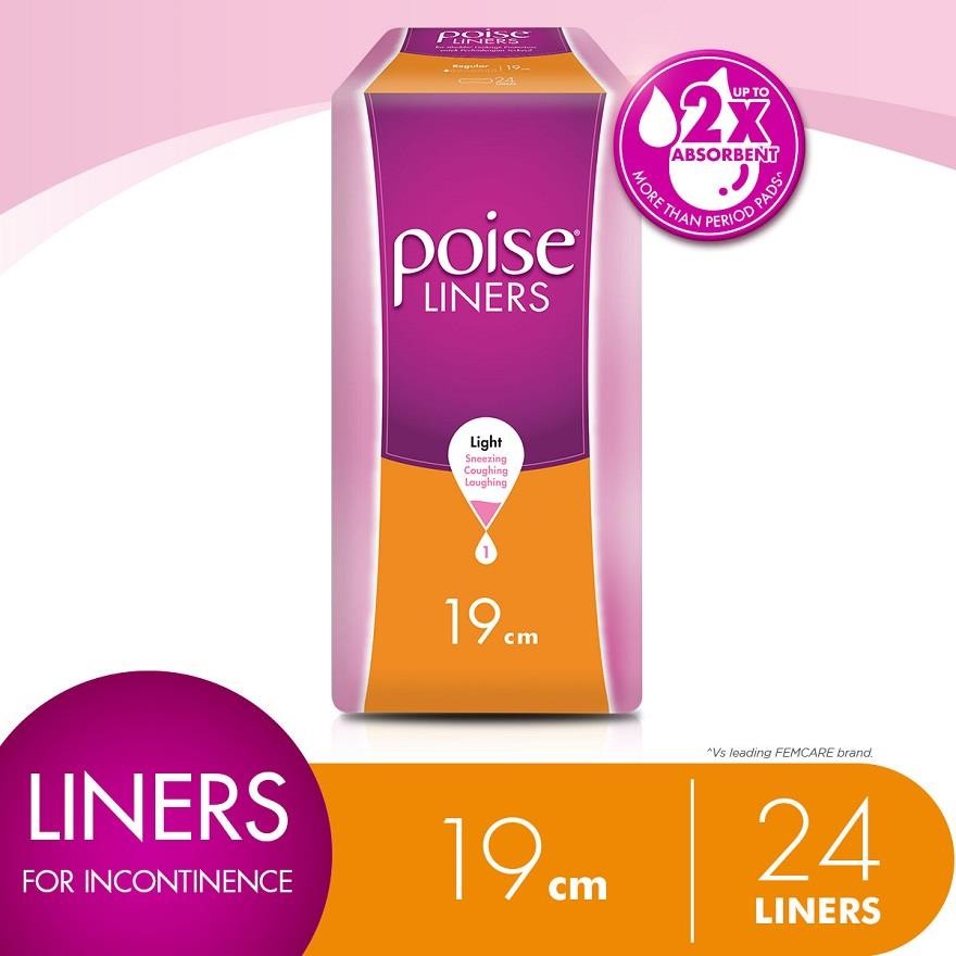 POISE Liners Incontinence Regular 19cm 2X12s - Light Bladder/Urine ...