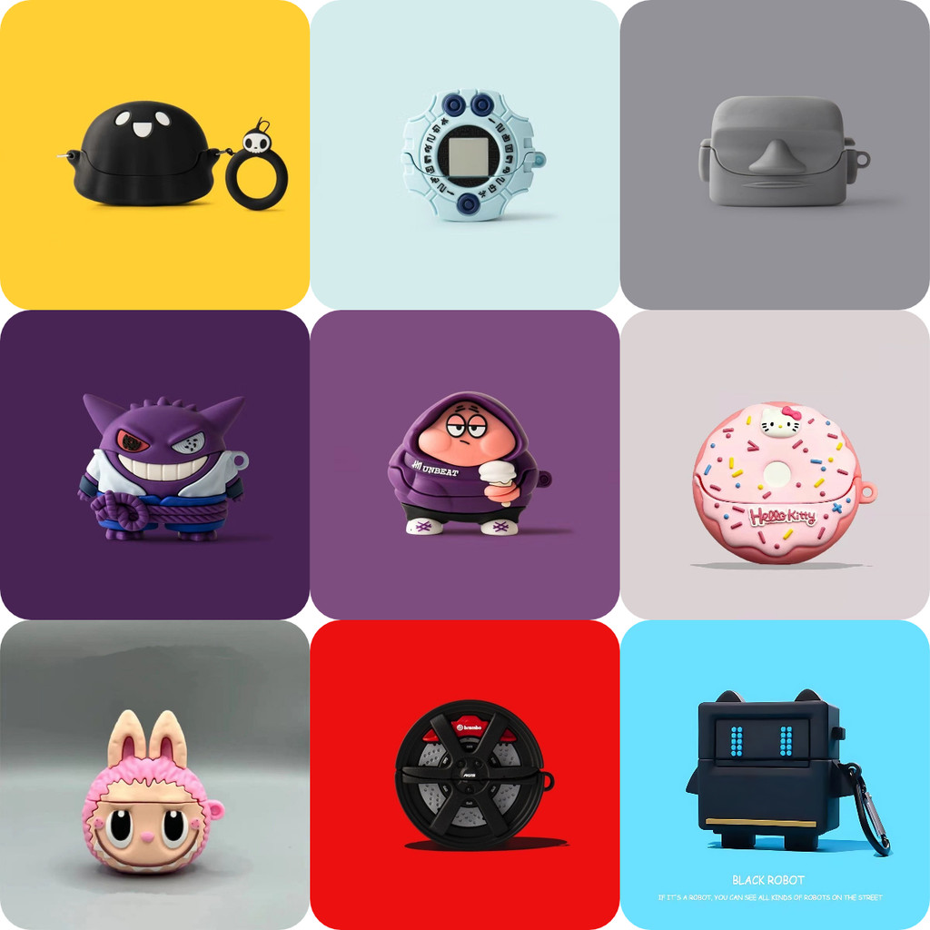 For Baseus BP1 Pro Earphone Case Casing Personality Gengh Robot Grey ...
