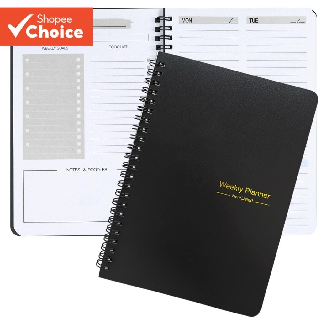 A5 Weekly Planner - 52-Week Spiral Notebook for Office & School (Pink ...