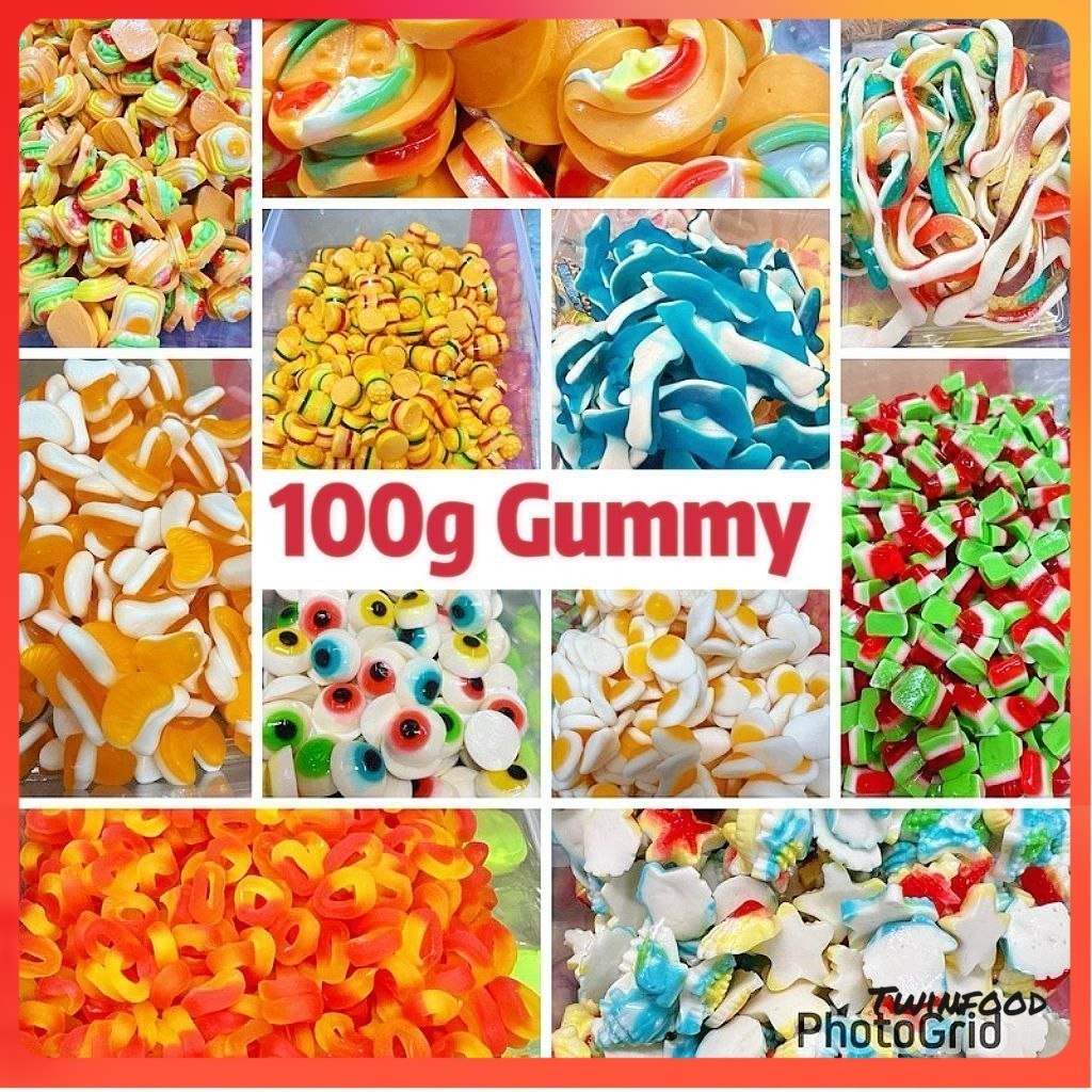 100g (Repacking) V.ka Sour Gummy Candy Masam Manis [dolphin/caterpillar ...