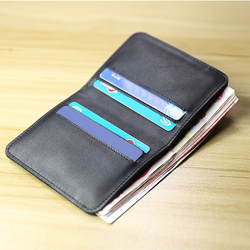 Ultra Thin Small Wallet Short Cowhide Casual Mens Vertical Simple ...