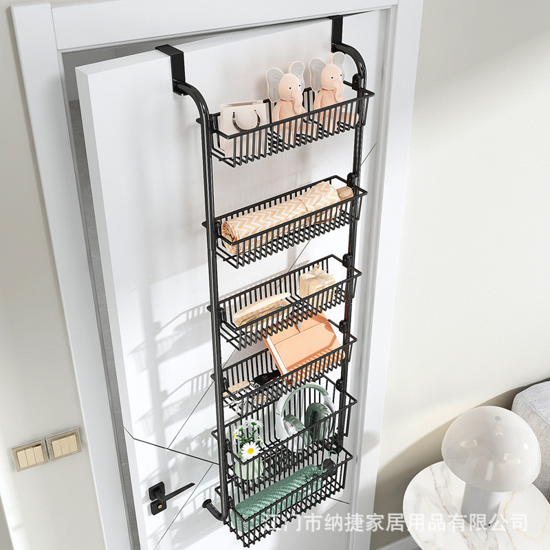 Hook Storage Rack Door Need Punch Creative Door Storage Rack Hook Door ...