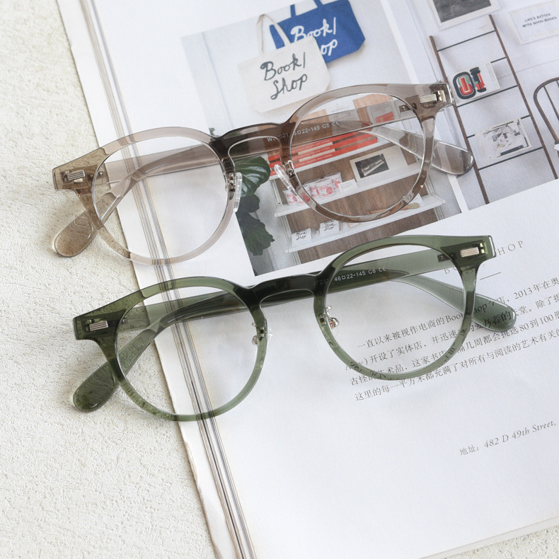Vintage Round Spectacles Frame Thick Frame Eyewear Men Women Fashion ...