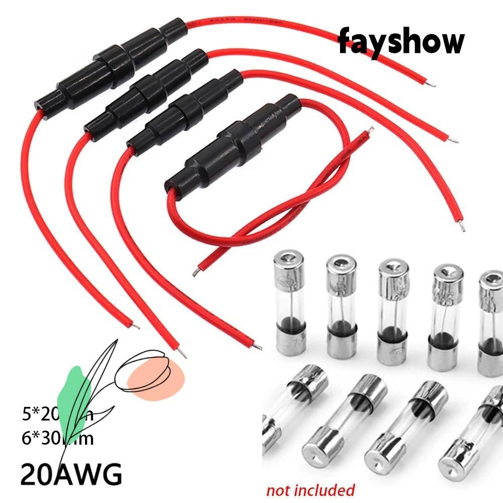 FAYSHOW 1/10Pcs Glass Fuse Holder, 250V 5*20mm 6*30mm Fuse Casing ...