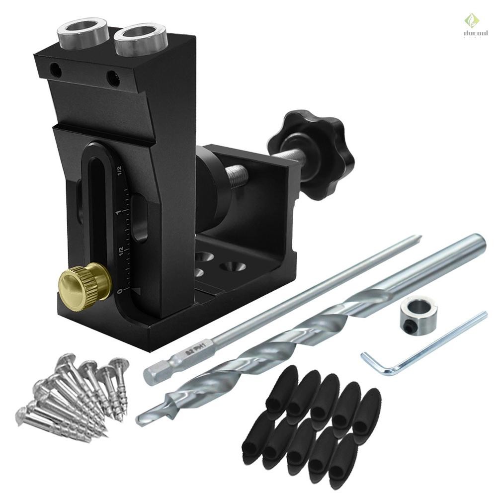Pocket Hole Jig Kit Adjustable Slant Hole Locator Pocket Dowel Hole Jig ...