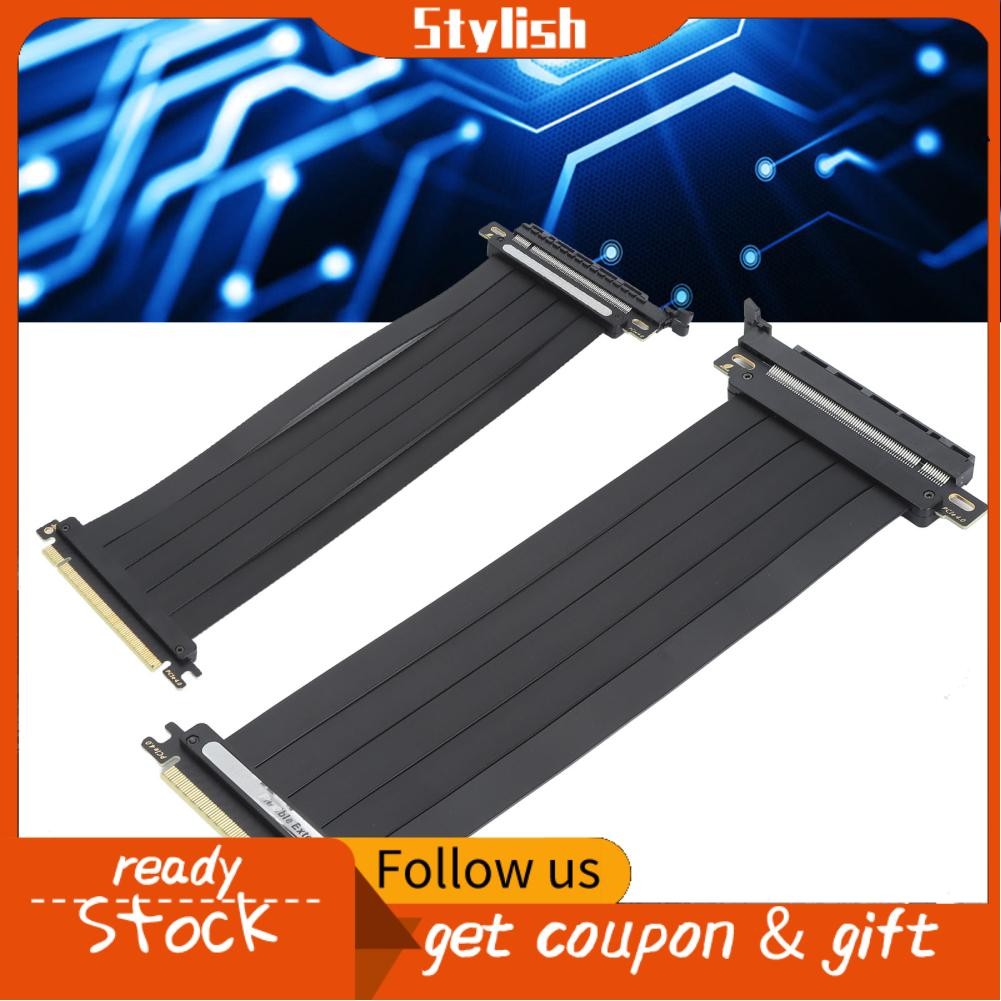 Stylish365 PCIe Riser Cable 4.0 X16 GPU 180 Degree 12V Power Supply EMI ...