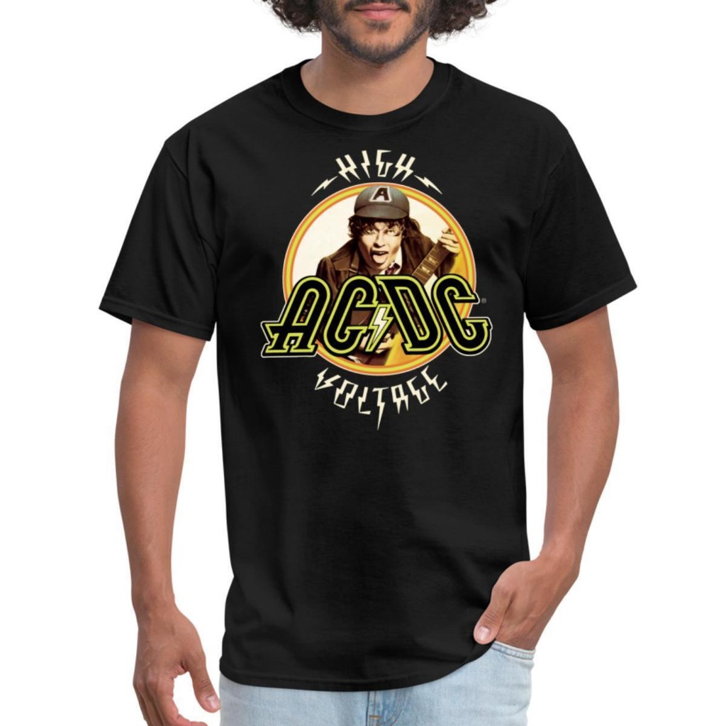 AC/DC Logo High Voltage Album Angus Young Men's T-Shirt | Shopee Malaysia