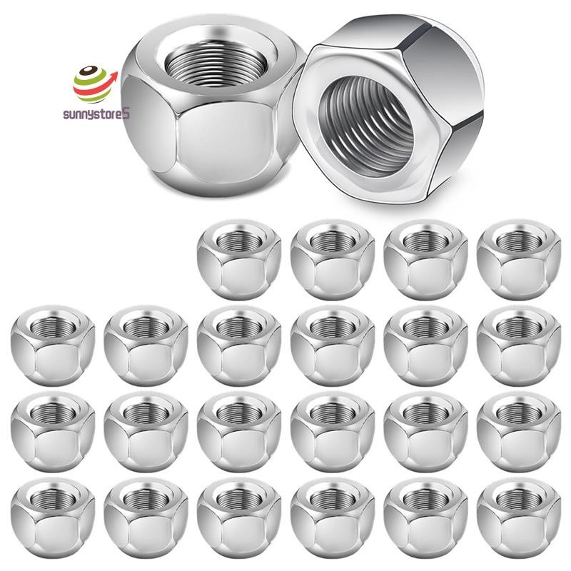 24 Packs 1/220 Inch Trailer Lug Nuts, for 1/2inch Wheel Lug Studs on