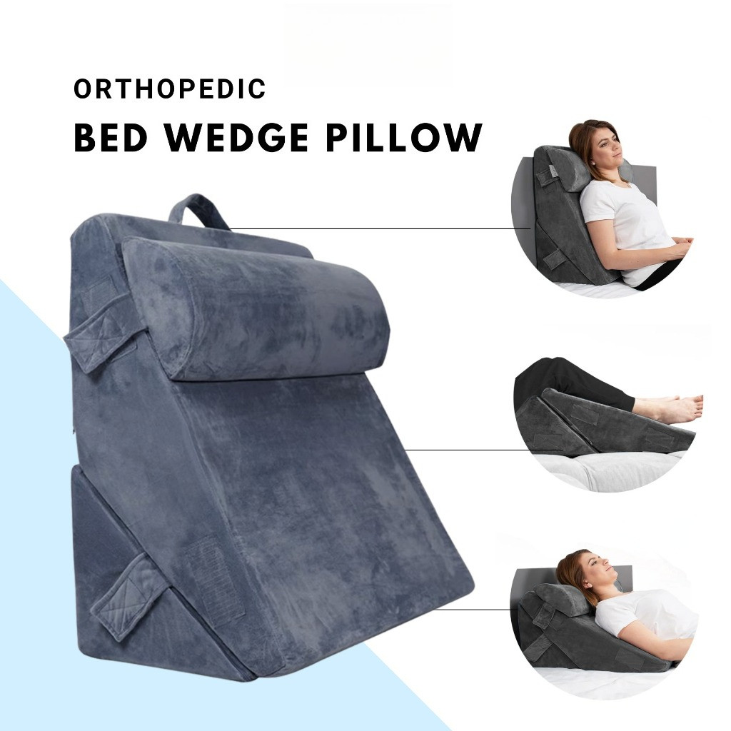 Triangle Pillow / Bed Wedge Pillow | 12 Adjustable Angle | Orthopedic ...