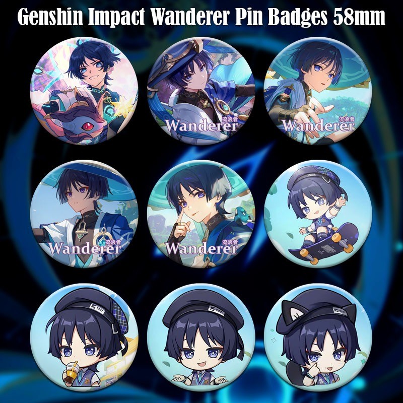 Lencana Butang Pin Genshin Impact Wanderer Sumeru Character Pin Button ...