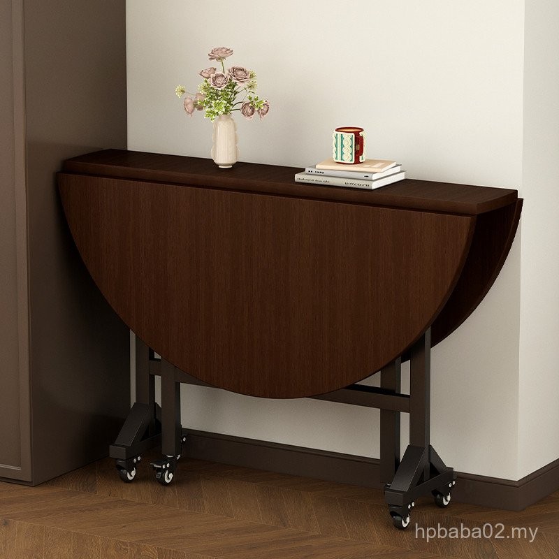Foldable Table Foldable Dining Table Back Wall Ultra-Thin Solid Wood ...