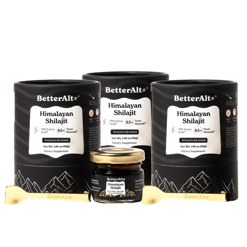 3 Packs of BetterAlt Pure Himalayan Shilajit Resin | Helps Boost Energy ...