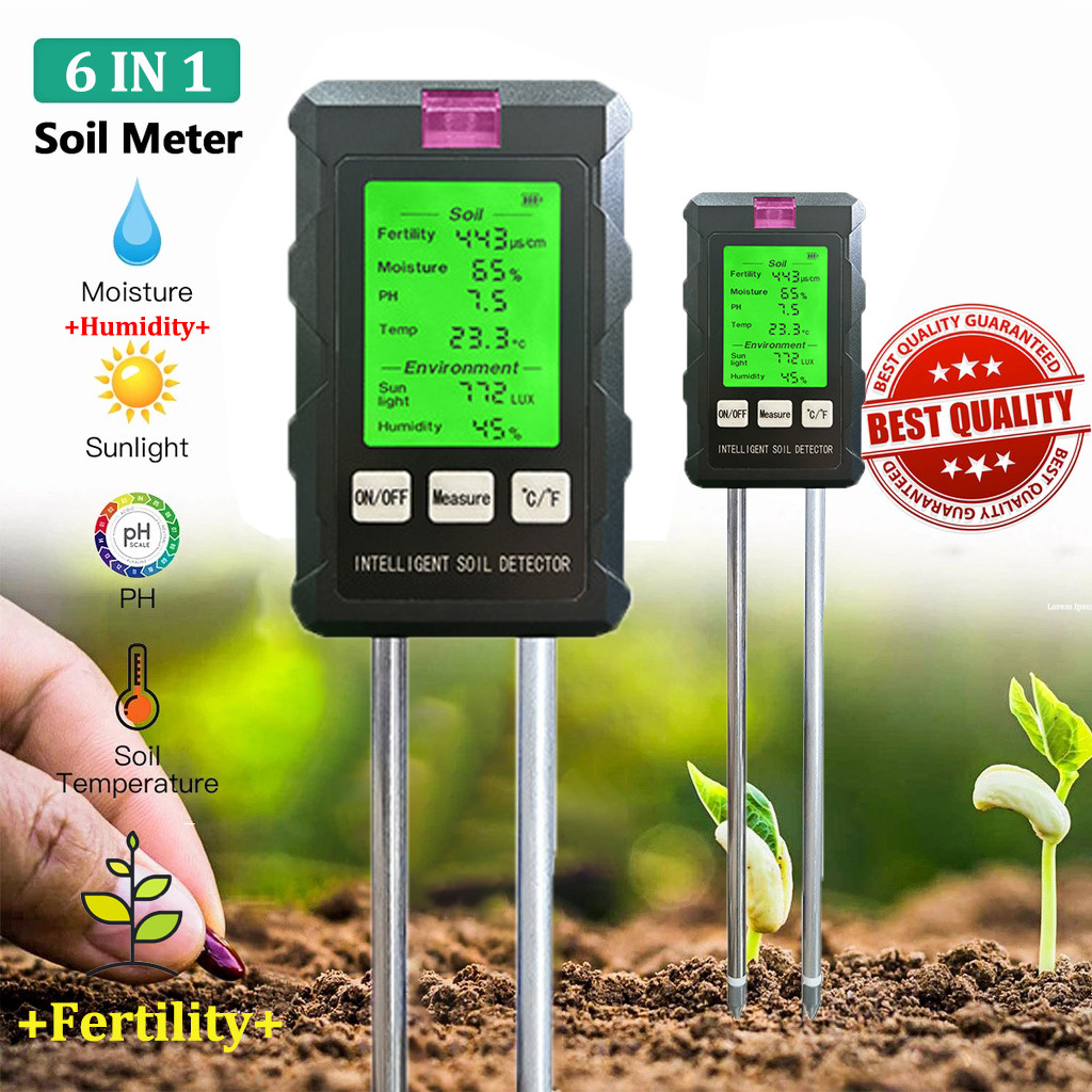 INKBIRD ST-03 6-in-1 Soil Detector Soil Fertility Analyzer Moisture PH ...