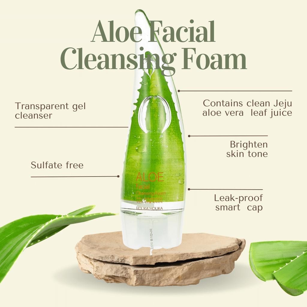Aloe facial cleansing foam top