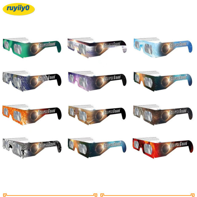 Ruy 12 Pack Solar Eclipse Glasses 2024, Lightweight Paper Frame, Clear