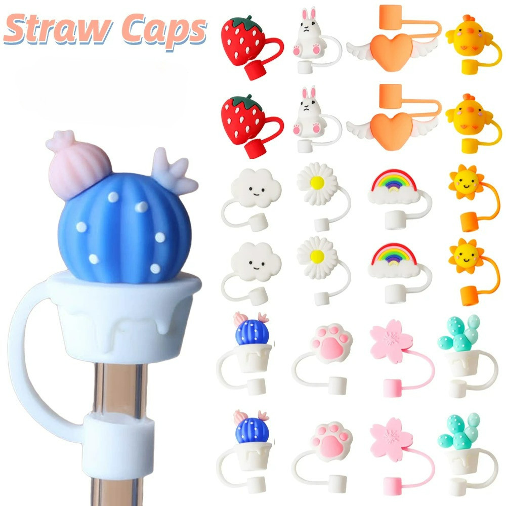 Silicone Straw Tips/Toppers for Metal/Stainless/Reusable Straws Cute ...