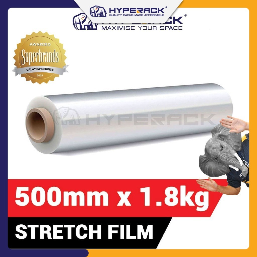 HYPERACK ™️ [Ready Stock] Stretch Film 500mm x 1.8kg (Clear) - 200G ...