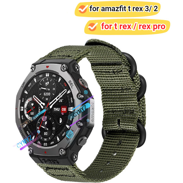 GIOPUEY Horlogeband compatibel met Amazfit T-Rex 3, zachte TPU horlogeband, vervangende band - Zwart/Oranje