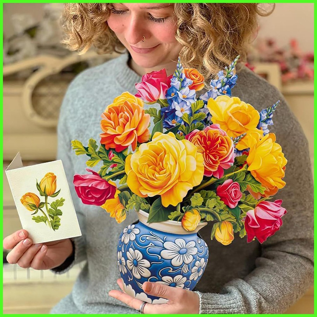 3D Pop up Flower Cards Paper Pop up Cards Flower Bouquet Card Creative ...