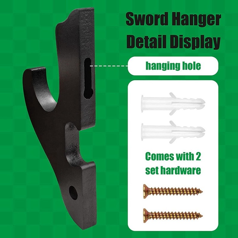 Sword Wall Mount 2/Set 1-Tier Hook Katana Holder Adjustable Display ...