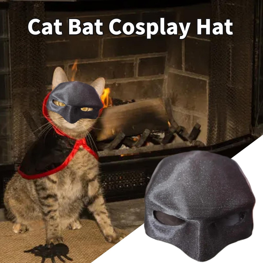 Black Bat Mask for Pet Cat 3D Printing Halloween Pet Masque Kitten Costume Accessory Adding Mystery for Role Play Festival Parade greiwemy Shopee Malaysia