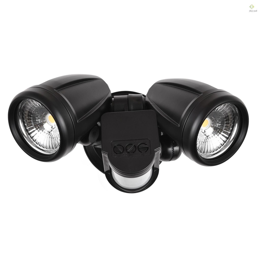 Motion Sensor Outdoor Lights 2-Head Wall Light with Infrared Induction ...