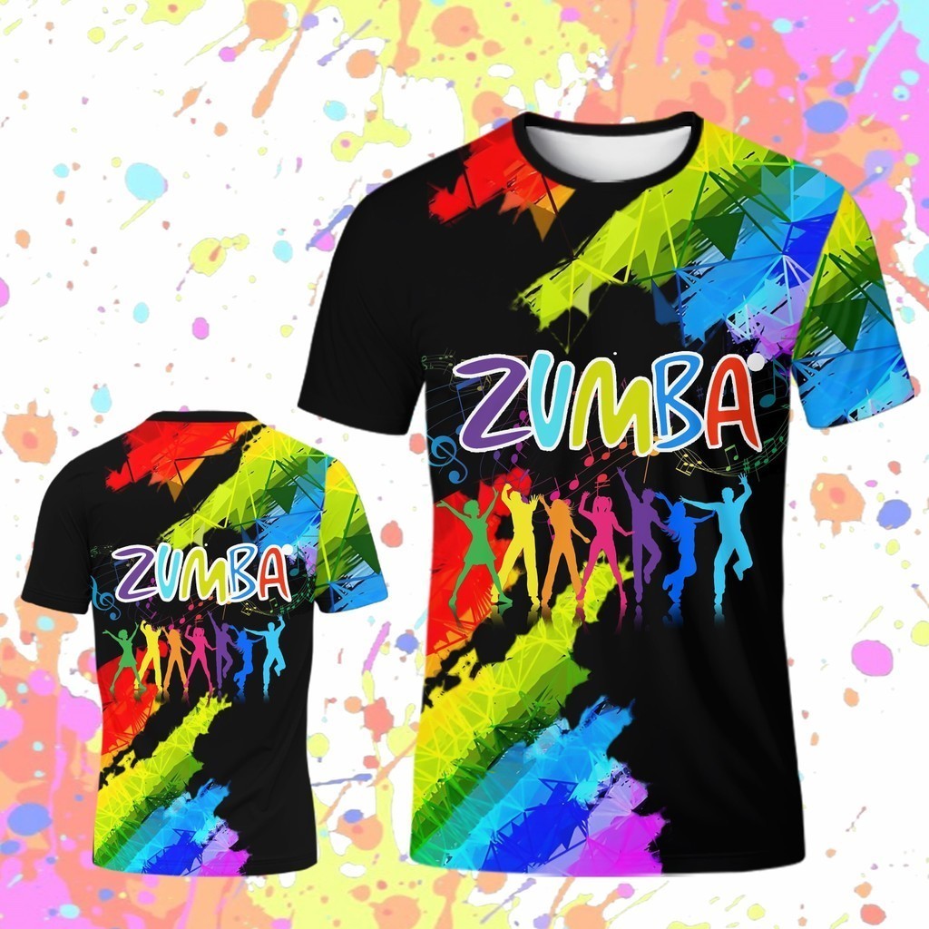 “Men and Women Rainbow Zumba T-shirt 3D Printing – Fashionable and ...