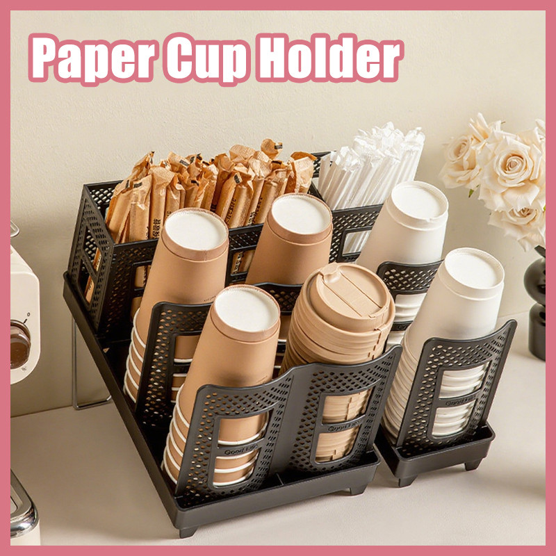 Paper Cup Holder Adjustable Household Coffee Shop Counter Organizer Rak ...