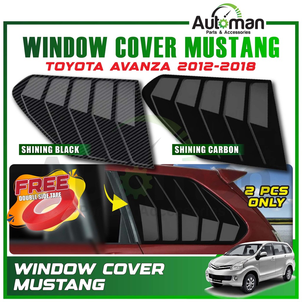 Window Cover Mustang Toyota Avanza 2012 - 2018 Rear Side Louver Shining ...