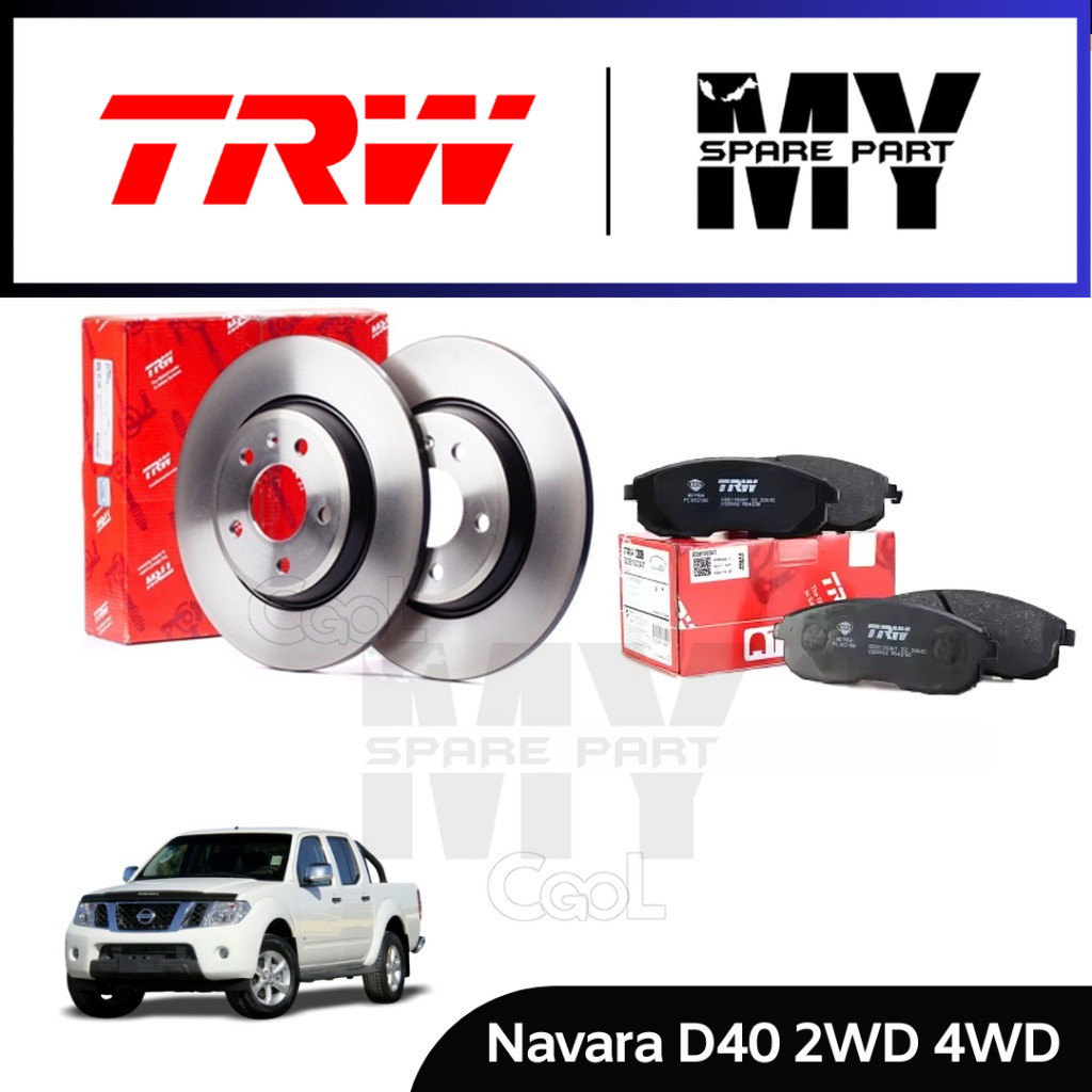 TRW Nissan Navara D40 2WD/4WD Front 296MM - Disc Rotor & Disc Pad Set ...