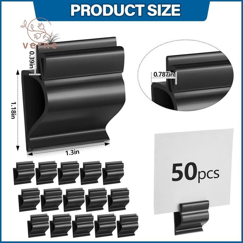 50 Pcs Black Sign Clip Reusable Labels Clip on Sign Holders Reusable ...