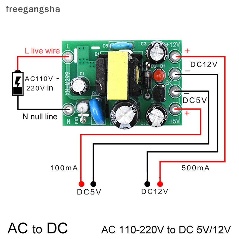 [FREG] AC- Converter AC110V 220V to 12V 0.2A+5V Module Board FDH ...