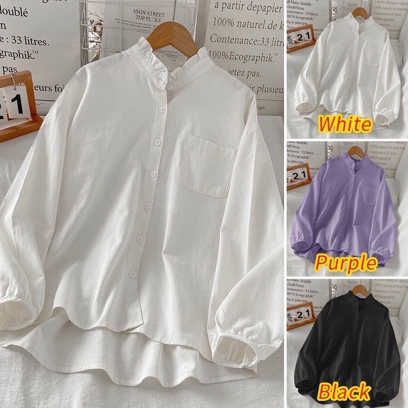 Loose Solid Color Shirt