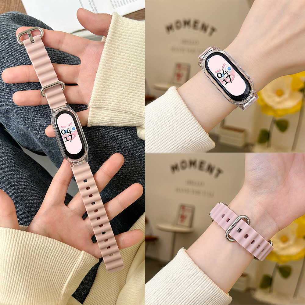 Ocean Silicone Strap with Case For Xiaomi Mi Band 10  SmartWatch Wristband Sport Bracelect Cover for Miband 10  Accessory