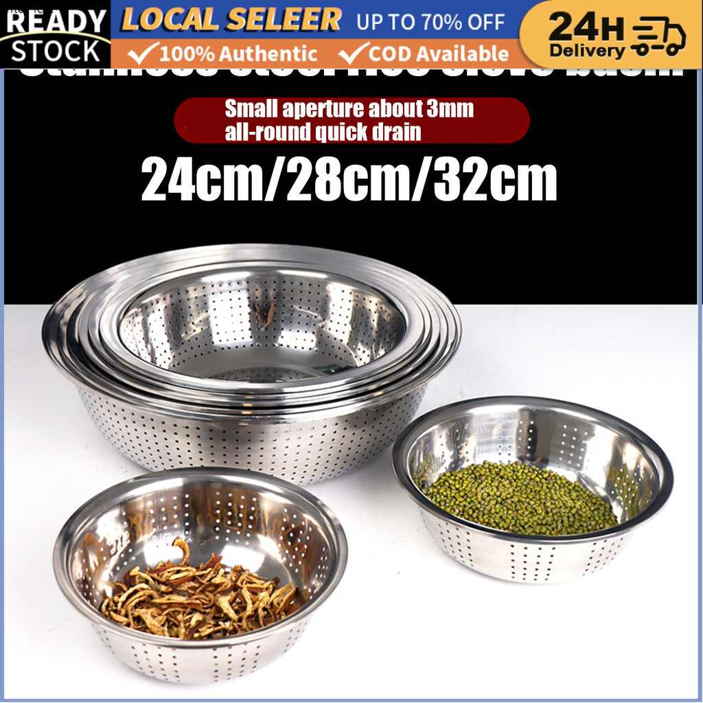 High Quality Stainless Steel Rice Washing Bowl Strainer Colander Food ...