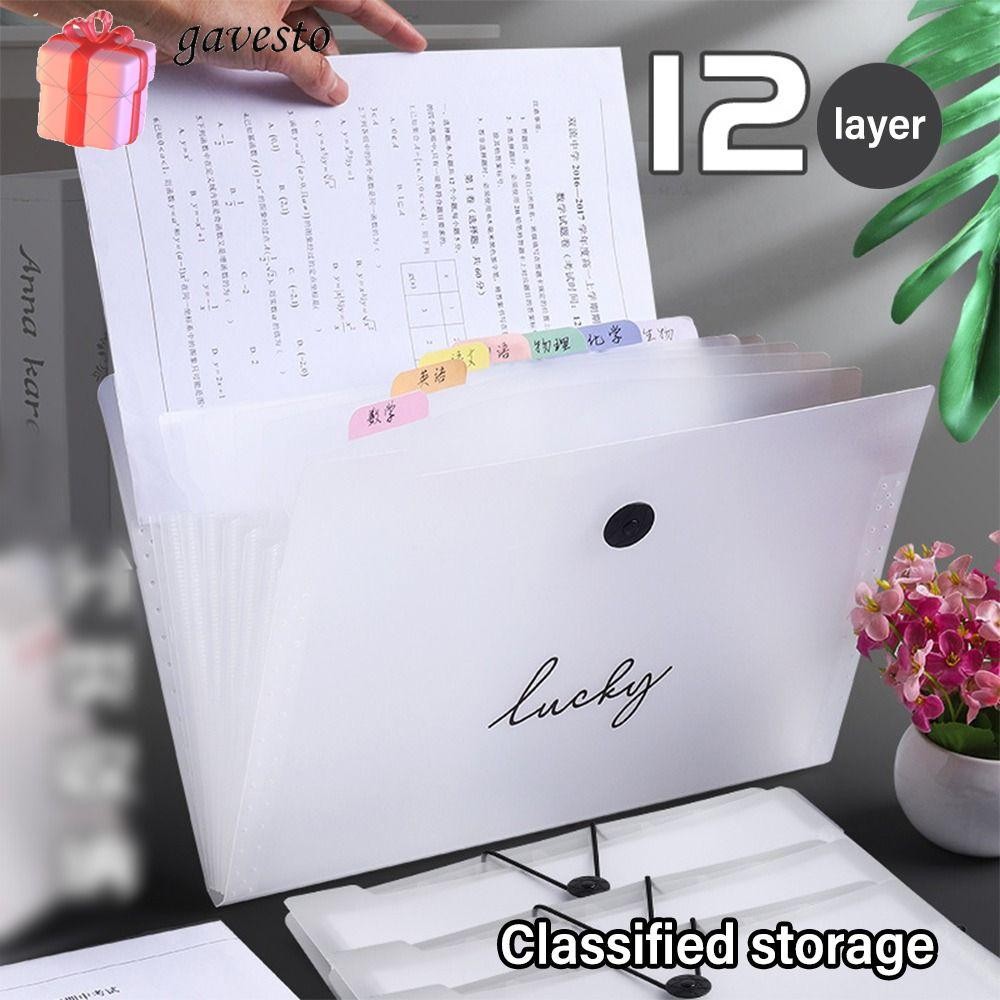 GAVESTO A4 File Folder, 5/8/12 Pockets Large Capacity Test Paper ...